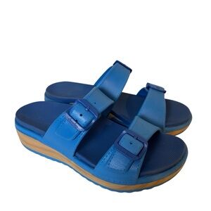 Dansko Kandi blue molded EVA double strap platform sandal women’s US 7.5 EU 38